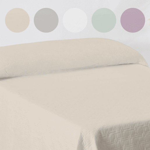 Colcha Primavera Verão Reversível Toscana Beige cama 90cm