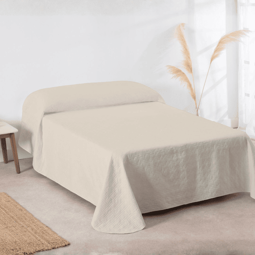 Colcha Primavera Verão Reversível Toscana Beige cama 90cm