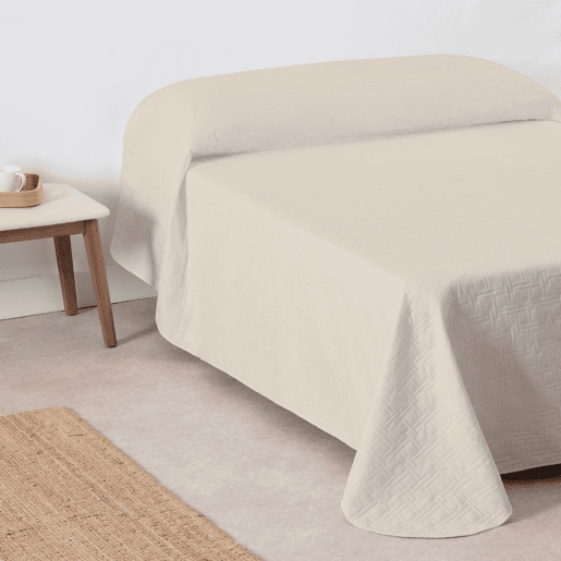 Colcha Primavera Verão Reversível Toscana Beige cama 150cm