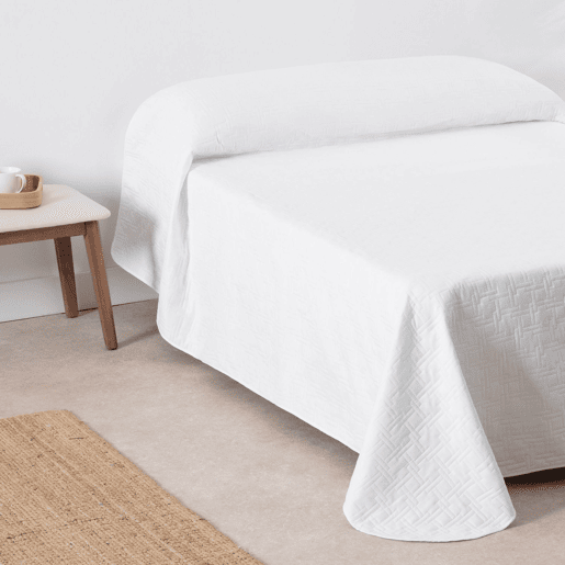 Colcha Primavera Verão Reversível Toscana Blanco cama 90cm