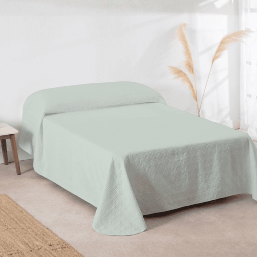 Colcha Primavera Verão Reversível Toscana Aqua cama 150cm