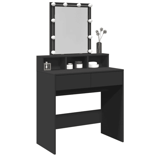 vidaXL Toucador com LED 80x41x144,5 cm preto