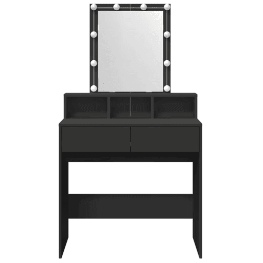 vidaXL Toucador com LED 80x41x144,5 cm preto