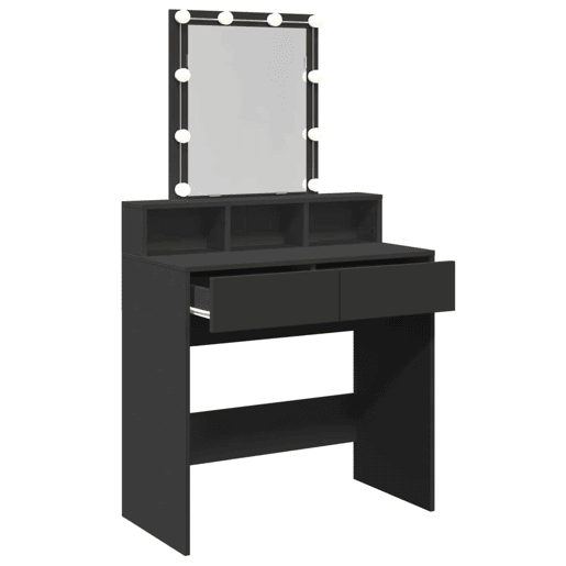 vidaXL Toucador com LED 80x41x144,5 cm preto