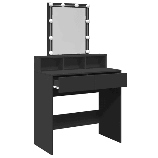 vidaXL Toucador com LED 80x41x144,5 cm preto