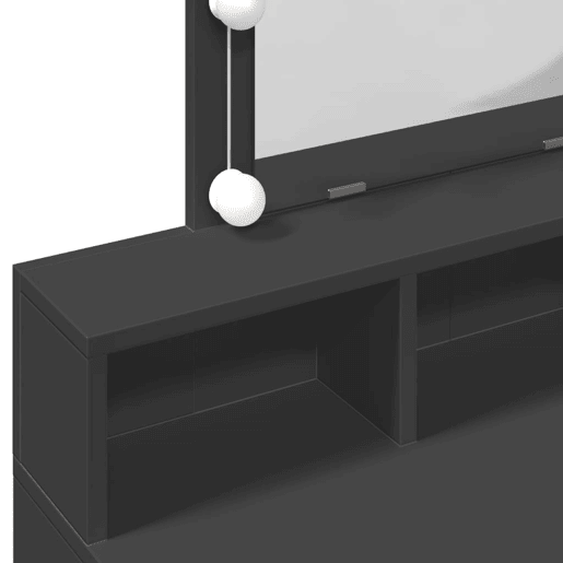vidaXL Toucador com LED 80x41x144,5 cm preto