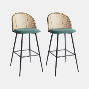 Conjunto de 2 bancos de bar CORNELL Metal Verde