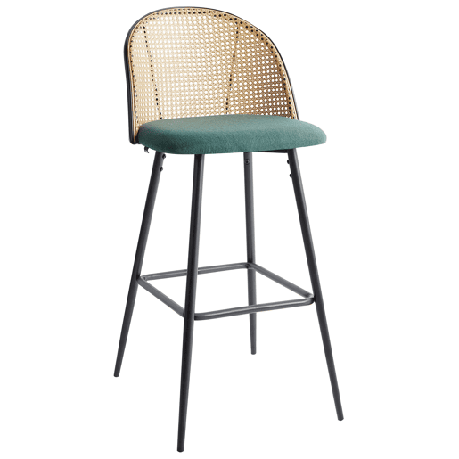Conjunto de 2 bancos de bar CORNELL Metal Verde Conjunto de 2 bancos de bar CORNELL Metal Verde