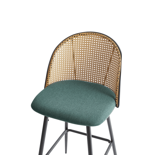 Conjunto de 2 bancos de bar CORNELL Metal Verde Conjunto de 2 bancos de bar CORNELL Metal Verde