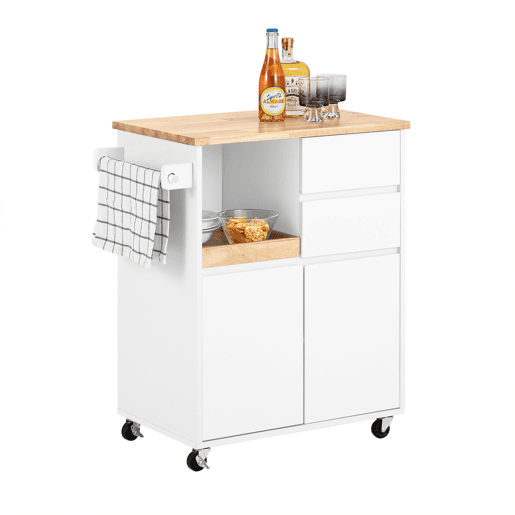 Carrinho de cozinha com 2 gavetas FKW123-WN SoBuy PT
