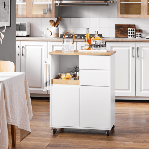 Carrinho de cozinha com 2 gavetas FKW123-WN SoBuy PT