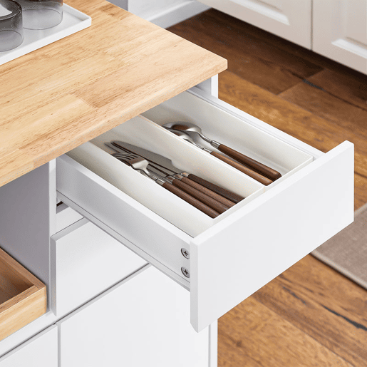 Carrinho de cozinha com 2 gavetas FKW123-WN SoBuy PT