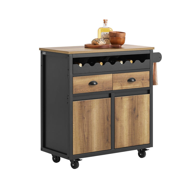 Carrito auxiliar de cocina con 2 cajones fkw122-sch sobuy es