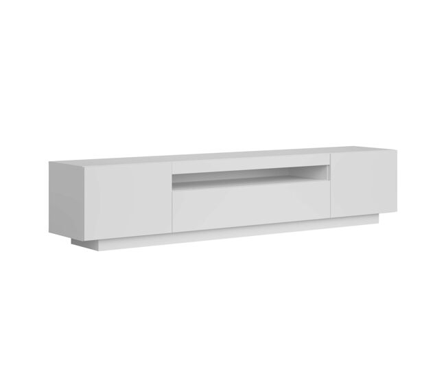 Mueble de TV Sami para Salón Estilo Contemporáneo en Color Blanco con 1 Cajón, 2 Puertas y 1 Hueco Abierto 200x41,6x37,3 cm