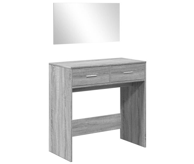 Vidaxl tocador con espejo color gris sonoma 80x39x80 cm