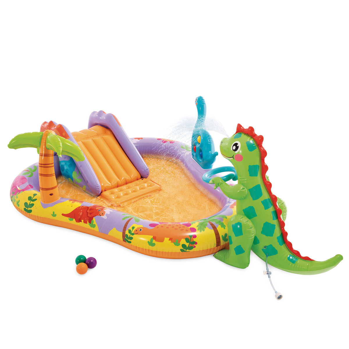 Intex centro de juegos acuático hinchable dino park con tobogán y pulverizador