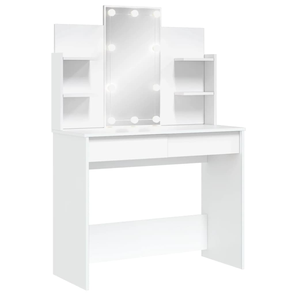 Vidaxl tocador con luces led blanco 96x40x142 cm