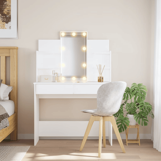 vidaXL Toucador com luzes LED 96x40x142 cm branco vidaXL Toucador com luzes LED 96x40x142 cm branco