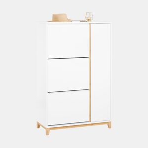 Sapateira com 3 abas e 1 porta 80x34x122 cm Branco FSR189-WN SoBuy PT