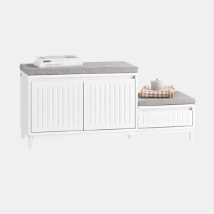 Sapateira de bancada com 2 prateleiras, 1 gaveta FSR172-W SoBuy PT