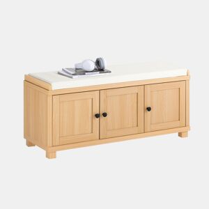 Banco sapateira 3 portas e 4 compartimentos abertos, C104 x P35 x A47 cm, Natural FSR188-N SoBuy PT