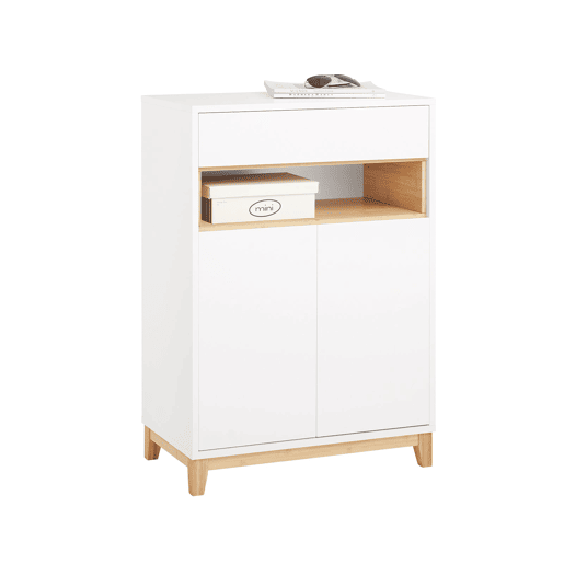 Aparador multifuncional com 1 gaveta, 1 compartimento e 2 portas, para corredor, sala de estar e cozinha, L60xD34xH85 cm FSB97-WN SoBuy PT Aparador multifuncional com 1 gaveta, 1 compartimento e 2 portas, para corredor, sala de estar e cozinha, L60xD34xH85 cm FSB97-WN SoBuy PT