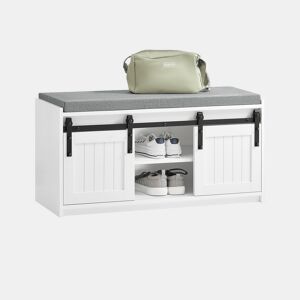 SoBuy Banco para sapatos Bequeño com porta de correr FSR133-K-W