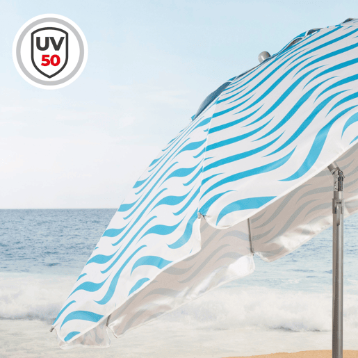 Aktive Guarda-sol de praia à prova de vento de 8 nervuras ondas de 220 cm praia