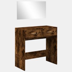 vidaXL Toucador com espelho 80x39x80 cm cor carvalho fumado