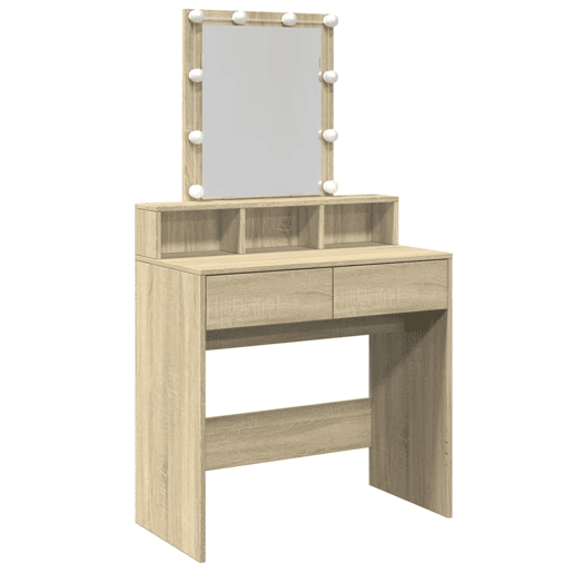 vidaXL Toucador com LED 80x41x144,5 cm carvalho sonoma