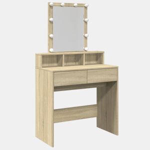 vidaXL Toucador com LED 80x41x144,5 cm carvalho sonoma