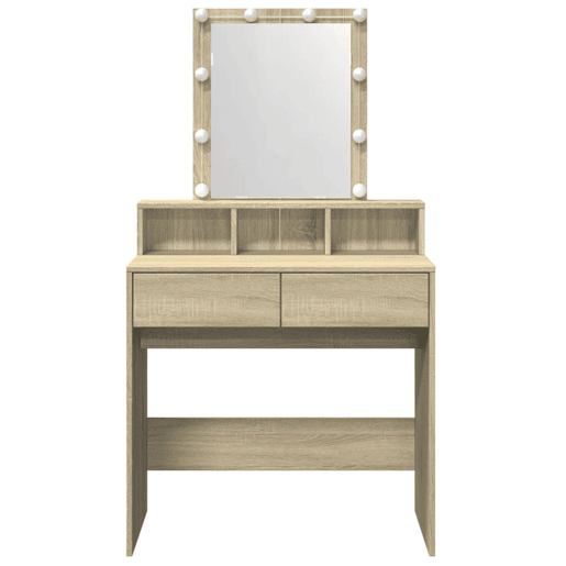 vidaXL Toucador com LED 80x41x144,5 cm carvalho sonoma