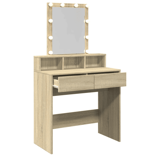 vidaXL Toucador com LED 80x41x144,5 cm carvalho sonoma