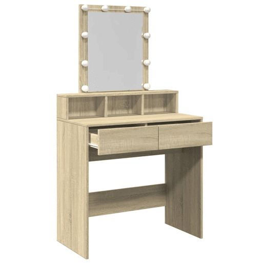 vidaXL Toucador com LED 80x41x144,5 cm carvalho sonoma