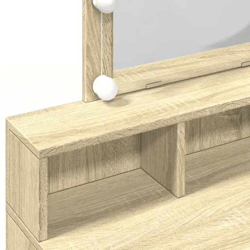 vidaXL Toucador com LED 80x41x144,5 cm carvalho sonoma