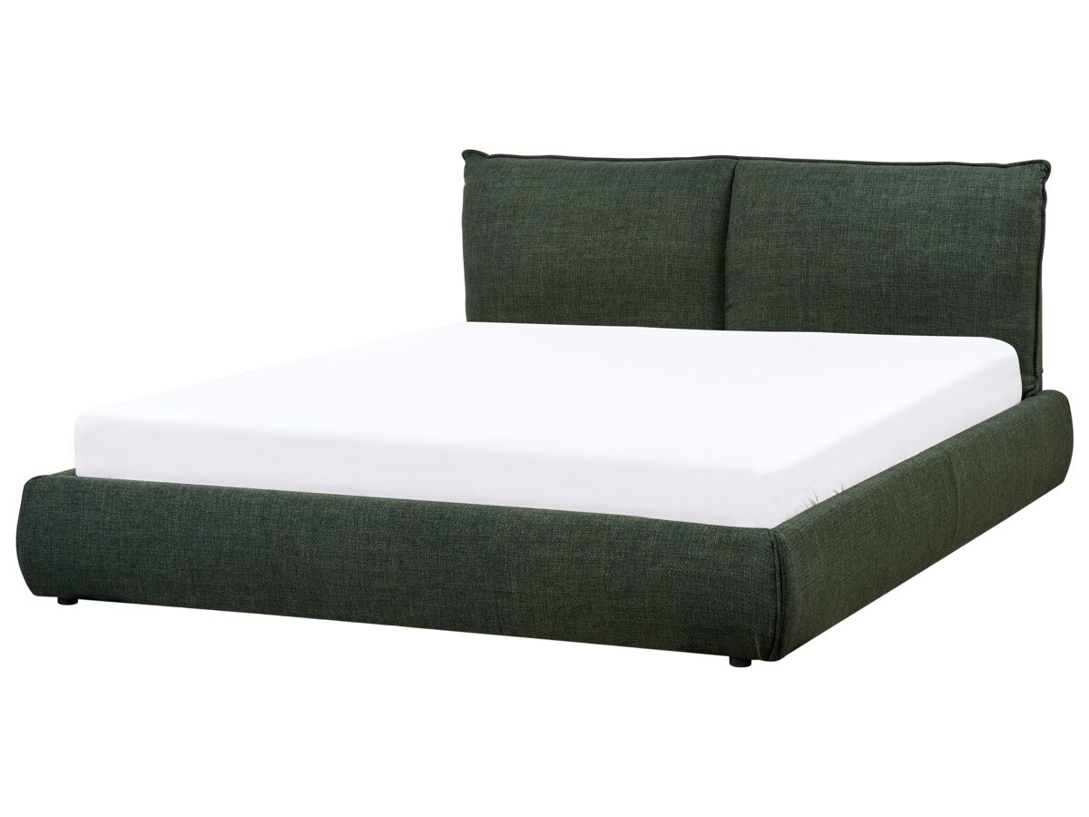 Beliani Cama Poliéster VINAY 176x233 Verde Oscuro