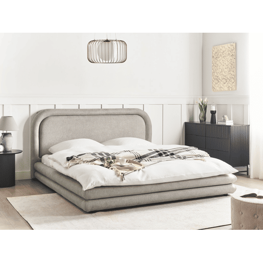 Beliani Cama Linho sintético LAVARDENS
