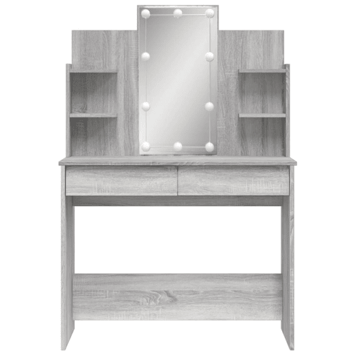 vidaXL Toucador com luzes LED 96x40x142 cm cinzento sonoma vidaXL Toucador com luzes LED 96x40x142 cm cinzento sonoma