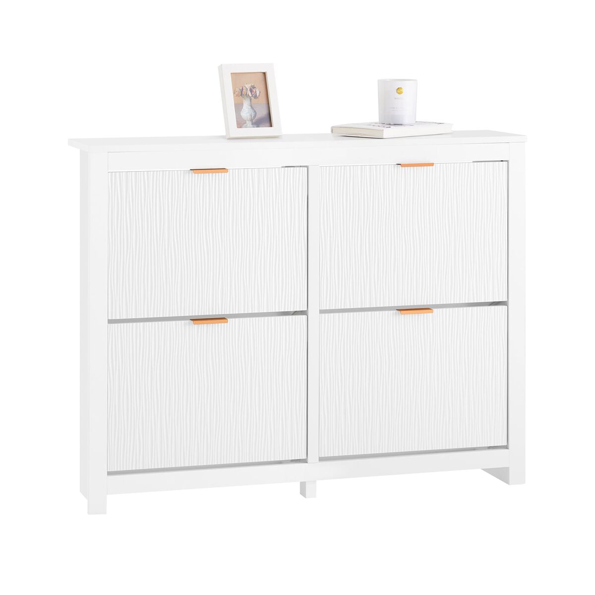 Sobuy fsr186-w zapatero con 4 solapas blanco l104xp23xh82cm
