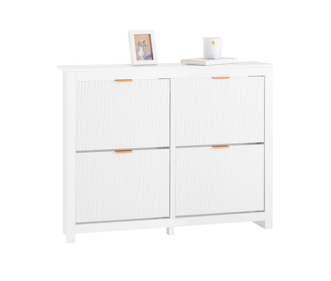 Sobuy fsr186-w zapatero con 4 solapas blanco l104xp23xh82cm