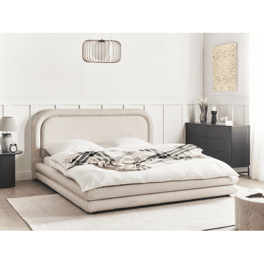Beliani Cama de água Linho sintético LAVARDENS