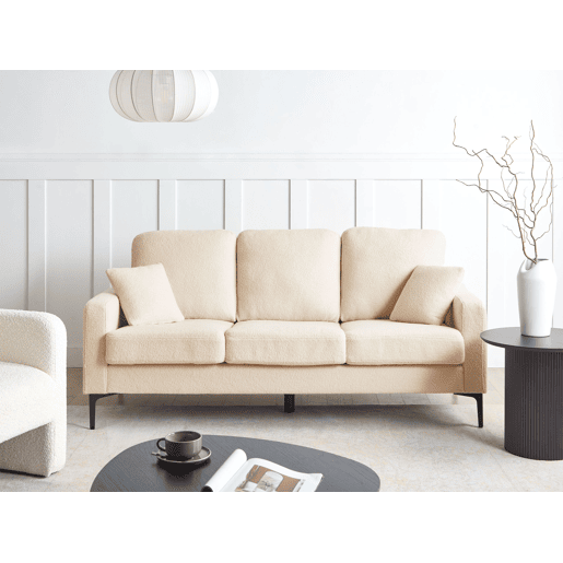 Beliani Sofá de 3 lugares Bouclé GAVLE