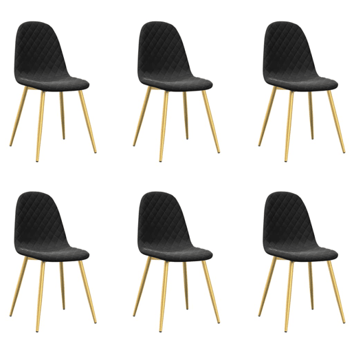 vidaXL Cadeiras de jantar 6 pcs veludo preto vidaXL Cadeiras de jantar 6 pcs veludo preto