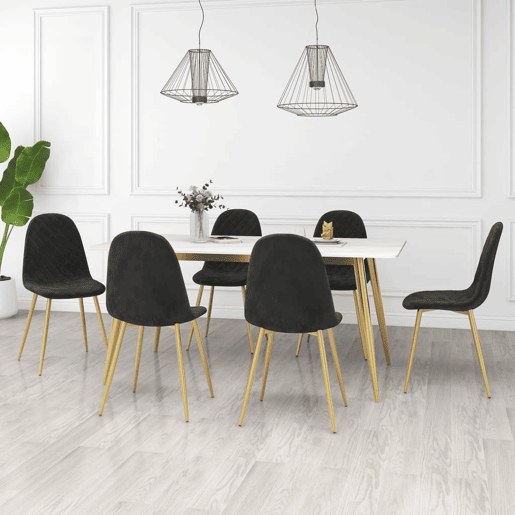 vidaXL Cadeiras de jantar 6 pcs veludo preto vidaXL Cadeiras de jantar 6 pcs veludo preto