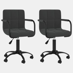 vidaXL Cadeiras de jantar giratórias 2 pcs veludo preto
