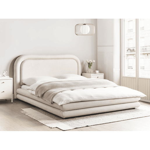 Beliani Cama Linho sintético LAVARDENS