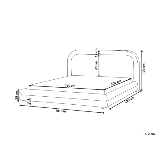 Beliani Cama Linho sintético LAVARDENS