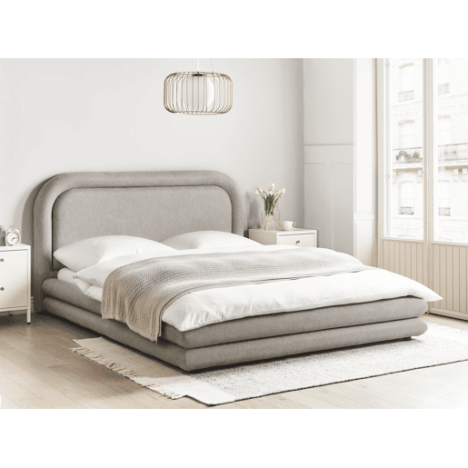 Beliani Cama Linho sintético LAVARDENS