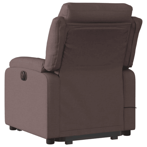 vidaXL Poltrona elétrica elevatória massagens tecido castanho-escuro vidaXL Poltrona elétrica elevatória massagens tecido castanho-escuro