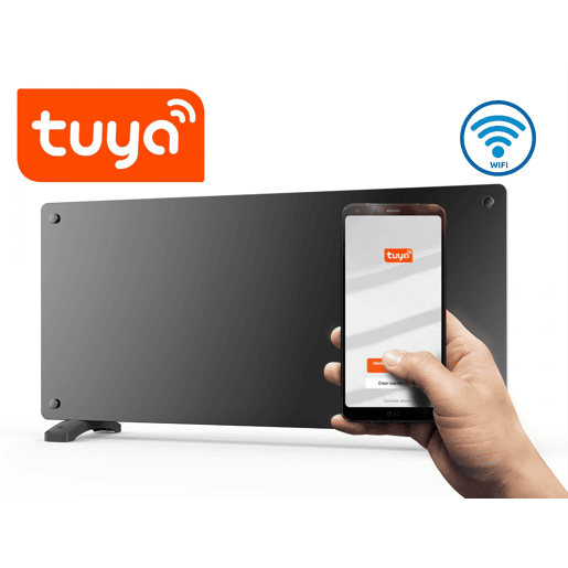 Radiador com painel de vidro e controlo WiFi App Radiador com painel de vidro e controlo WiFi App